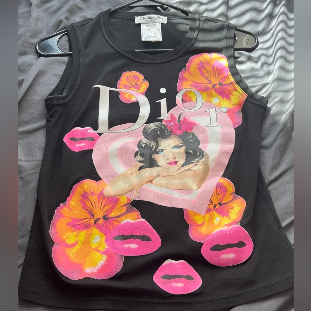 vintage dior galliano lips & dice top